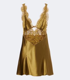 Retrofete Retrofête Bonny lace-trimmed satin minidress