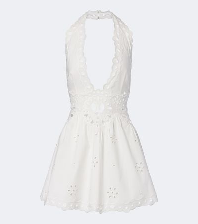 Retrofete RetrofÃªte Broderie anglaise cotton-blend minidress