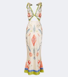 Retrofete Retrofête Carlotte printed silk-blend satin maxi dress