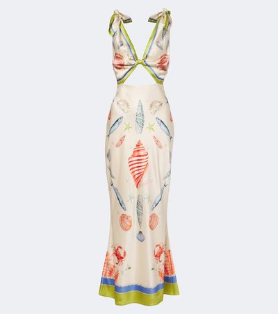 Retrofete Retrofête Carlotte printed silk-blend satin maxi dress