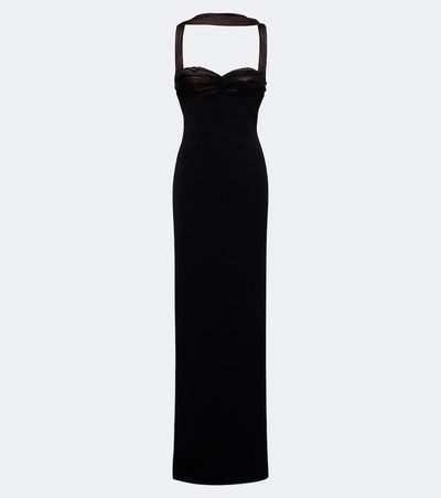 Retrofete Retrofête Daufine scarf-detail open-back gown