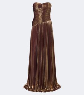 Retrofete Retrofête Sabba plissé lamé gown