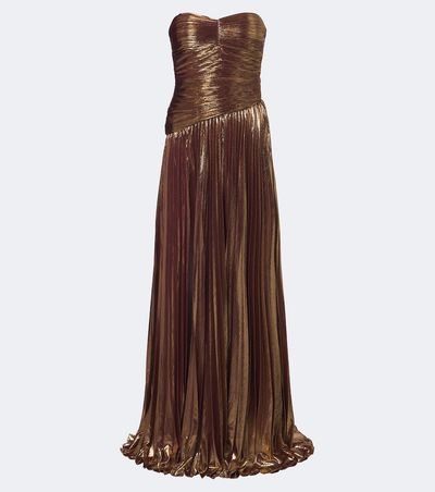 Retrofete Retrofête Sabba plissé lamé gown