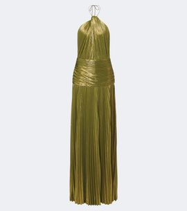 Retrofete Retrofête Thalia plissé halterneck gown