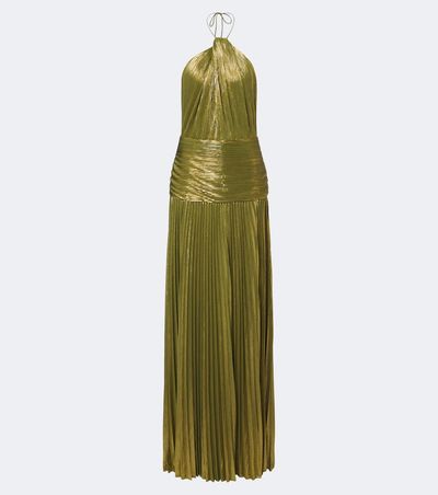 Retrofete Retrofête Thalia plissé halterneck gown