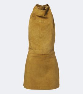 Retrofete Retrofête Zoriel draped open-back suede minidress