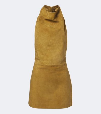 Retrofete Retrofête Zoriel draped open-back suede minidress