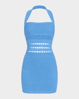 Retrofete Ronni Metallic Crochet Mini Dress
