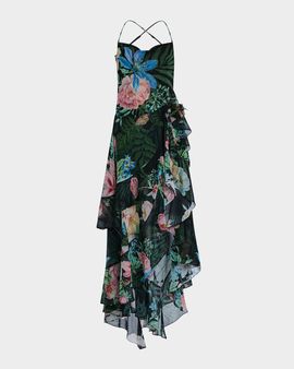 Retrofete Samara Ruffled Silk Chiffon Dress