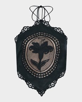 Retrofete Summer Embroidered Halter Top
