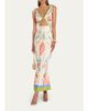 Retrofête Carlotte Seashell-Print Silk Satin Midi Dress - 2