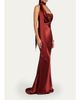 Retrofête Melly Satin Lace-Trim Scarf Gown - 4