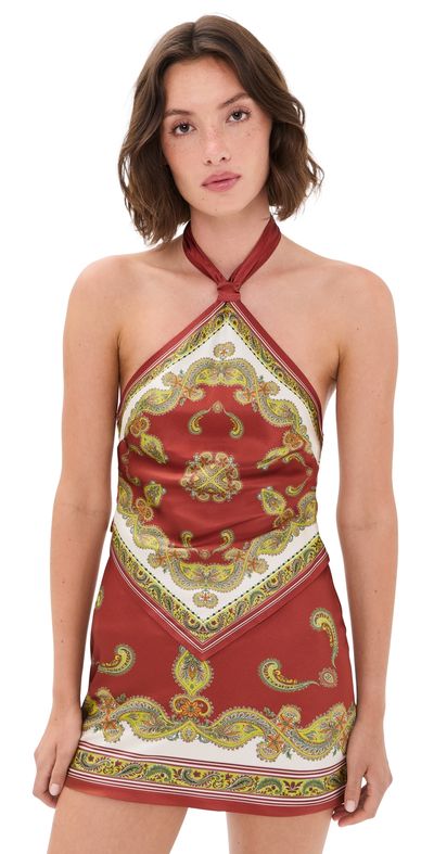 Retrofête Retrofête Adelaide Mini Dress Rust Paisley