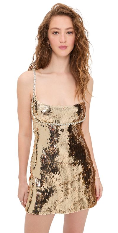 strapless open back dress 1920s Column/Sheath Jewel Neck Sequin Vintage Party Short Dresses, S / Champagne main image 1