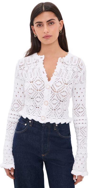 Retrofête Retrofête Giuliana Knit Cardigan White