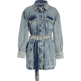 Retrofête Retrofête Odette Belted Long Sleeve Denim Shirtdress