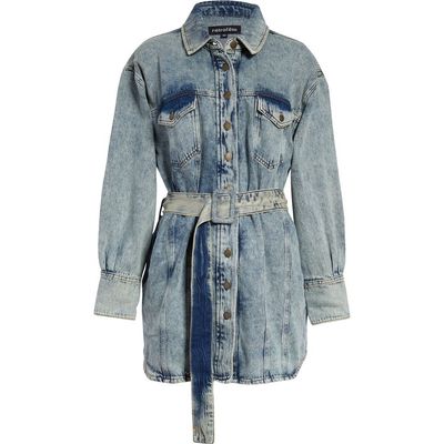 Retrofête Retrofête Odette Belted Long Sleeve Denim Shirtdress