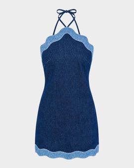 Retrofête Tasia Denim Halter Dress