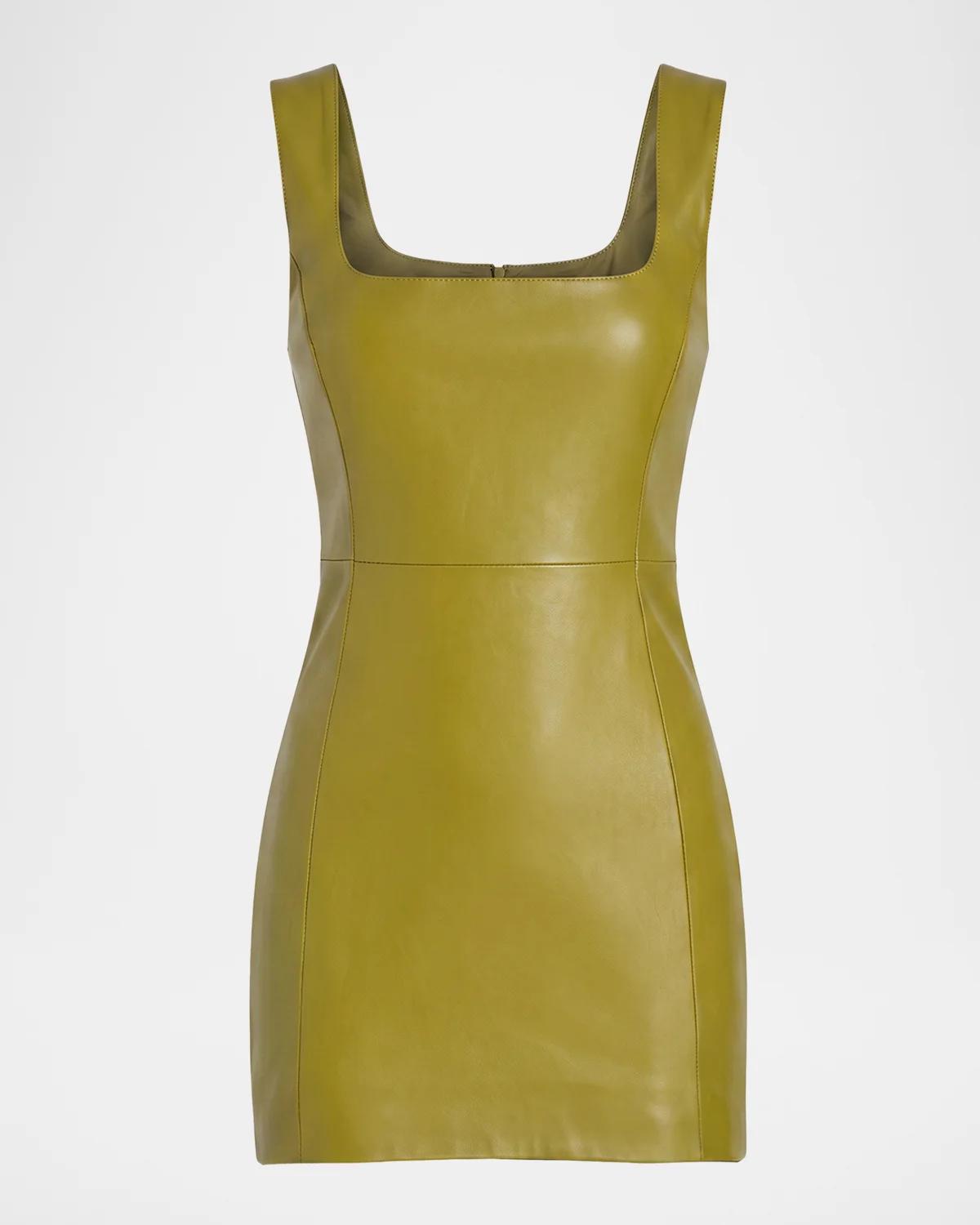 Retrofête Tilde Leather Mini Dress