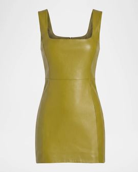 Retrofête Tilde Leather Mini Dress
