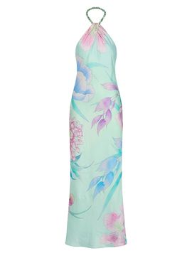 white floral dress knee length Spring Soirée White Floral Midi Dress main image 1