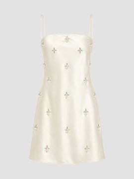 Retrofête Women's Dotty Embellished Satin Mini Dress