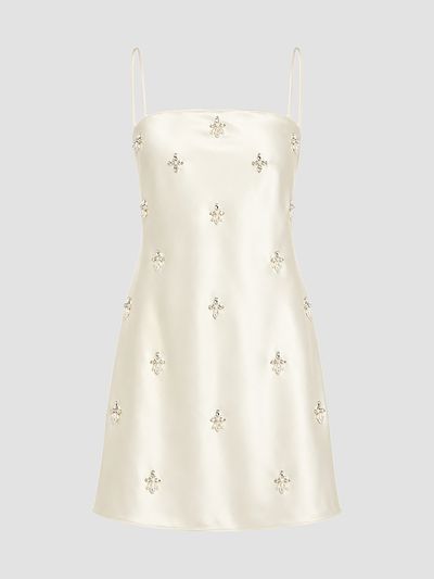 Retrofête Women's Dotty Embellished Satin Mini Dress