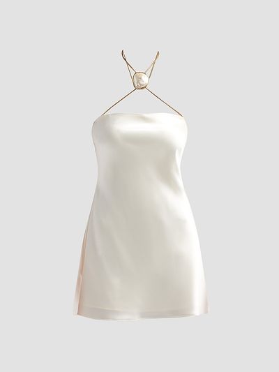 Retrofête Women's Ebba Satin A-Line Mini Dress