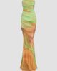 Retrofête Women's Isadore Abstract Print Mesh Trumpet Maxi Dress - 1
