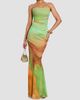 Retrofête Women's Isadore Abstract Print Mesh Trumpet Maxi Dress - 2