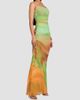 Retrofête Women's Isadore Abstract Print Mesh Trumpet Maxi Dress - 7