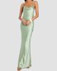 Retrofête Women's Odalis Beaded Halter Satin Maxi Dress - 2