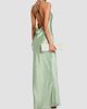 Retrofête Women's Odalis Beaded Halter Satin Maxi Dress - 3