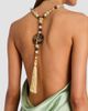 Retrofête Women's Odalis Beaded Halter Satin Maxi Dress - 5