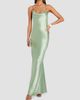 Retrofête Women's Odalis Beaded Halter Satin Maxi Dress - 6