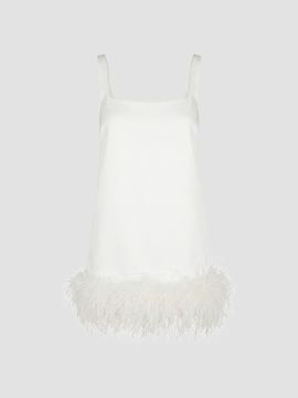 Retrofête Women's Ragna Feather-Trim Mini Dress