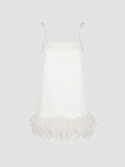 Retrofête Women's Ragna Feather-Trim Mini Dress