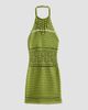 Retrofête Women's Roseline Metallic Crochet Halter Dress - 1