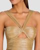 Retrofête Women's Solace Metallic V-Neck Cut-Out Gown - 5