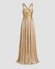 Retrofête Women's Solace Metallic V-Neck Cut-Out Gown - 6