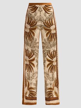 Retrofête Women's Sunny Printed Satin Wide-Leg Pants