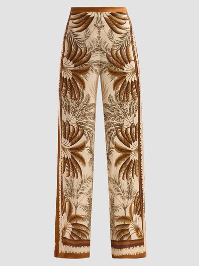Retrofête Women's Sunny Printed Satin Wide-Leg Pants
