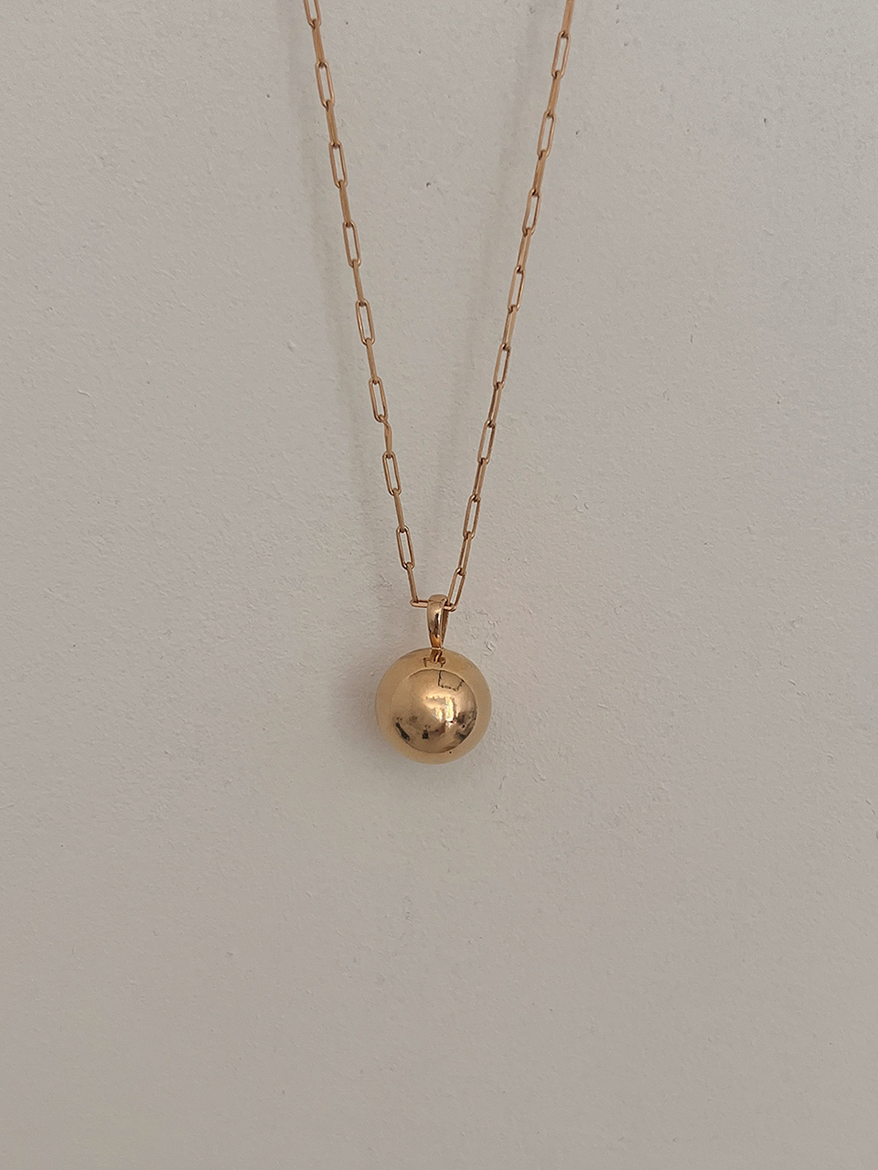 revedej Silver 925 Ball Long Necklace_Gold
