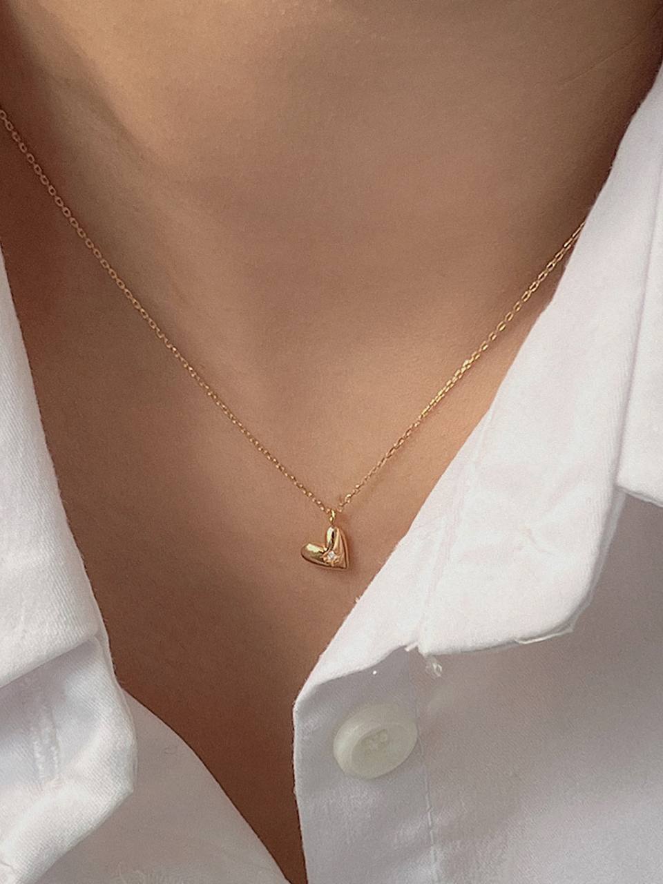 revedej Silver 925 Mini Heart Necklace_2 Colors