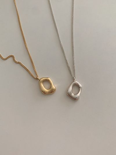 revedej Silver 925 Sand Long Necklace (2 Colors)