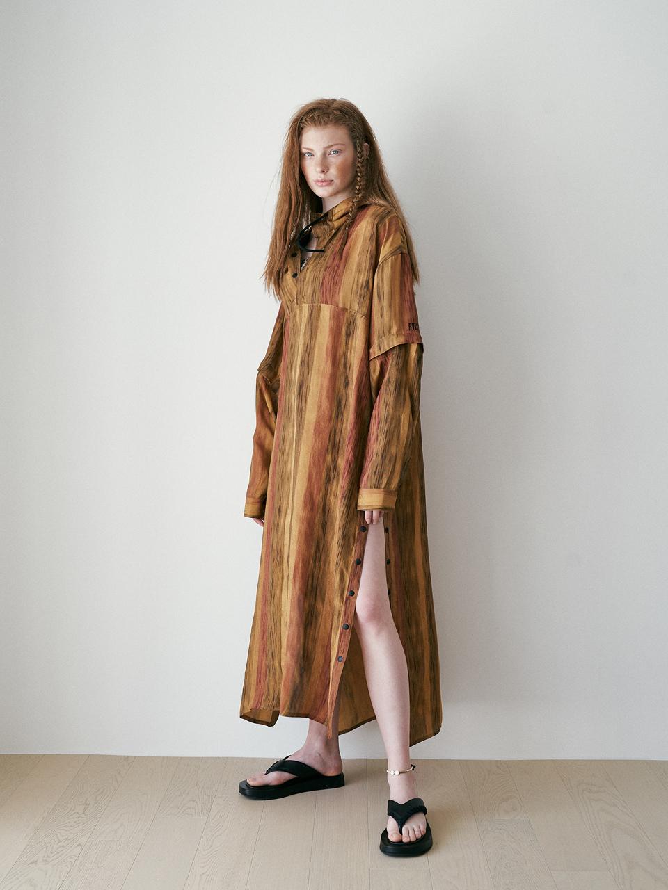 REVOIRSIS convert hooded poncho brown
