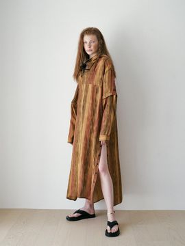 REVOIRSIS convert hooded poncho brown