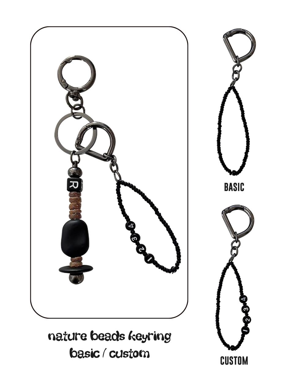 REVOIRSIS nature beads keyring bag accessories [brown]