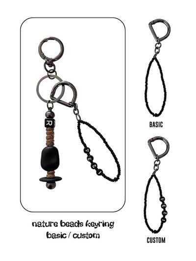 REVOIRSIS nature beads keyring bag accessories [brown]