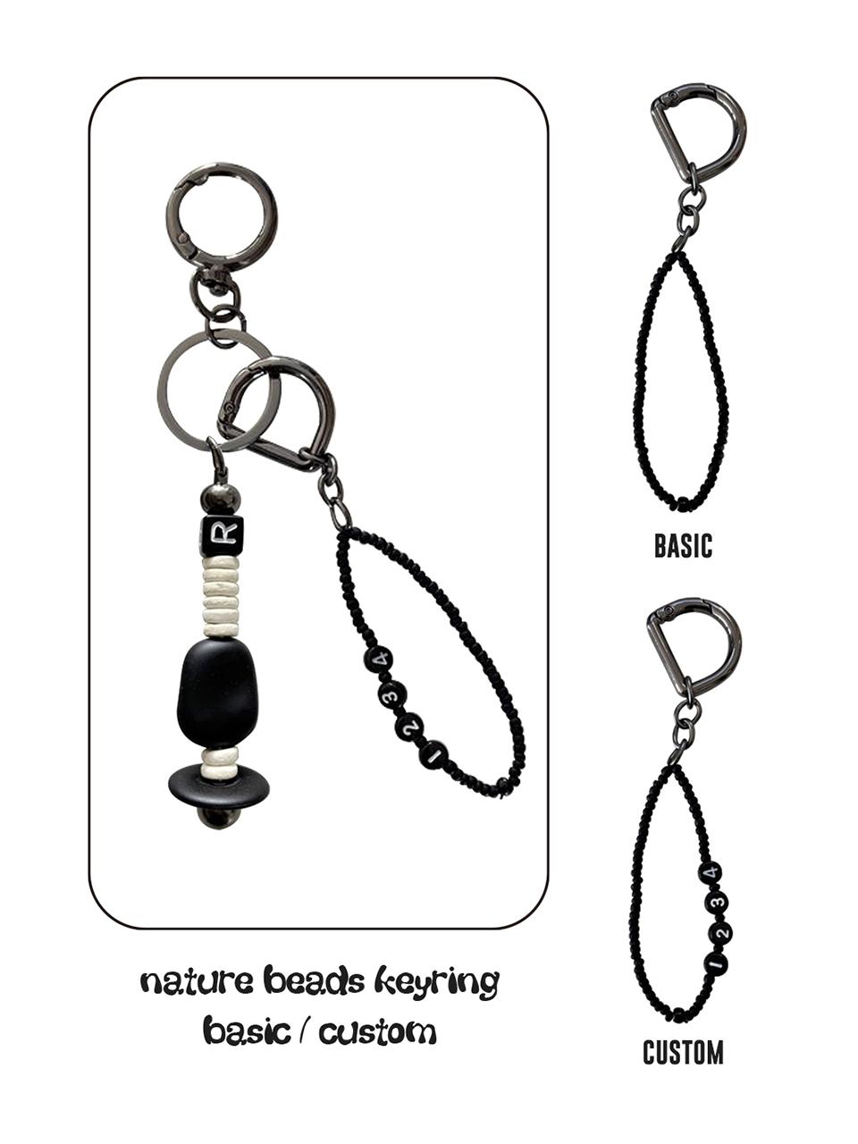 REVOIRSIS nature beads keyring bag accessories [cream]
